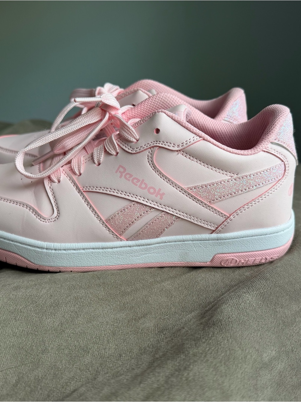 Reebok Heelys Pink and White Women’s Lace-Up Sneakers